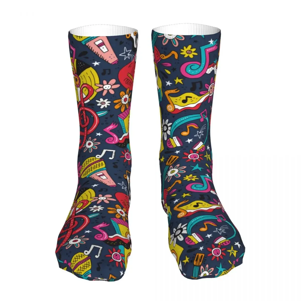 Female Sport Rock N Roll Disco Pop Doodle Socks Cotton Harajuku Women Socks