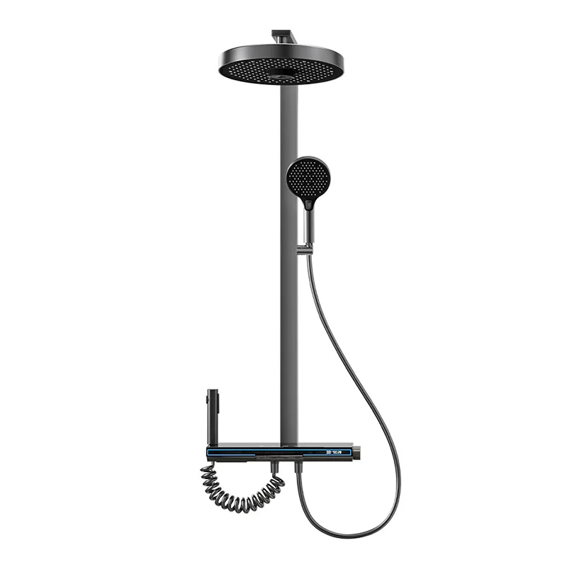 

Intelligent digital display large rack four-speed shower shower set gun gray home pressurized shower set
