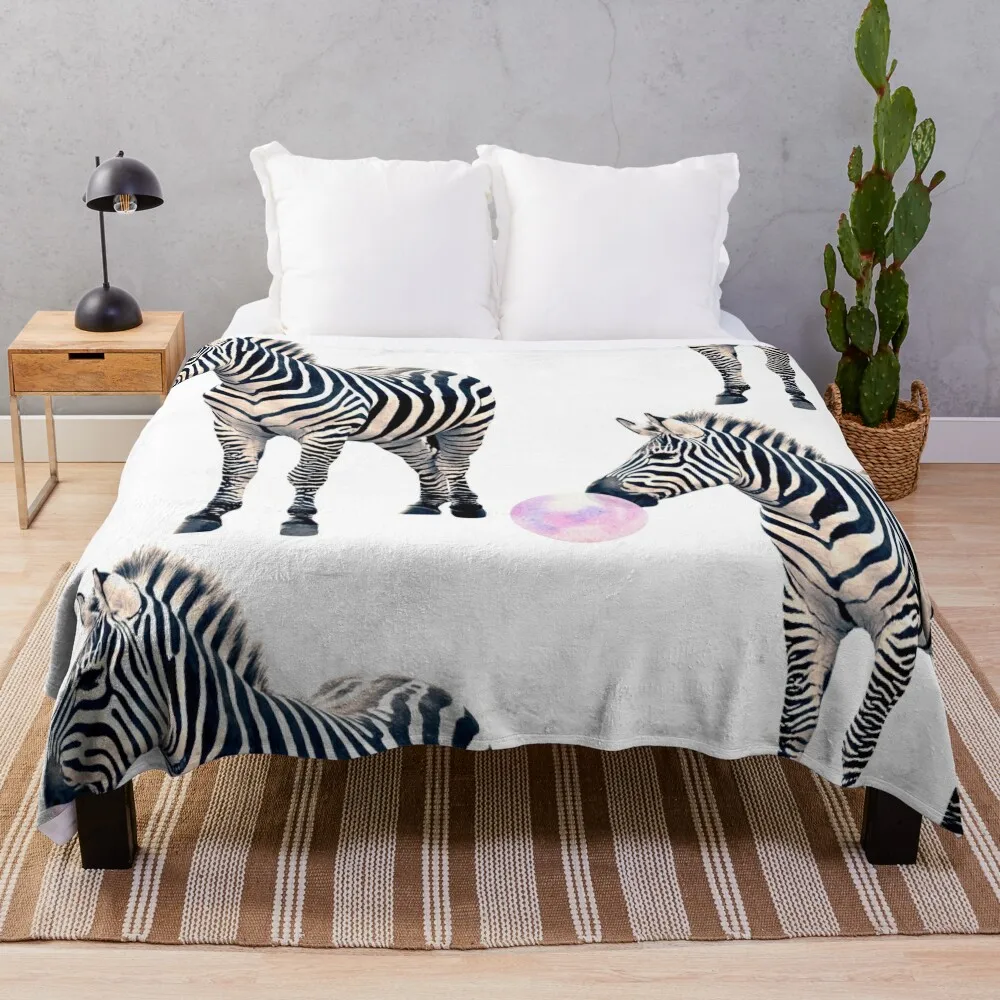 

Bubblegum Zebra Throw Blanket valentine gift ideas Winter beds Blankets