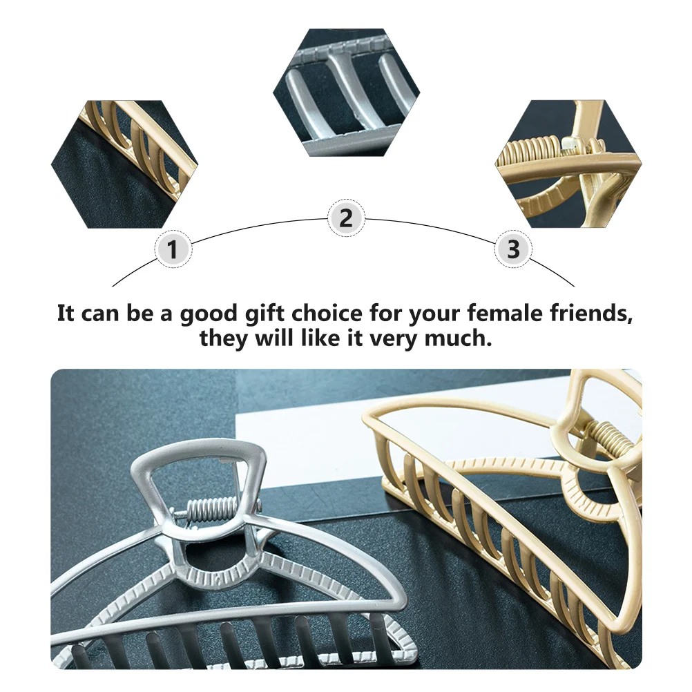 

2 шт. заколки-крабики из сплава, большие стильные заколки, удобные в использовании, подарки для девочек и женщин, для повседневного использования, для укладки густых волос