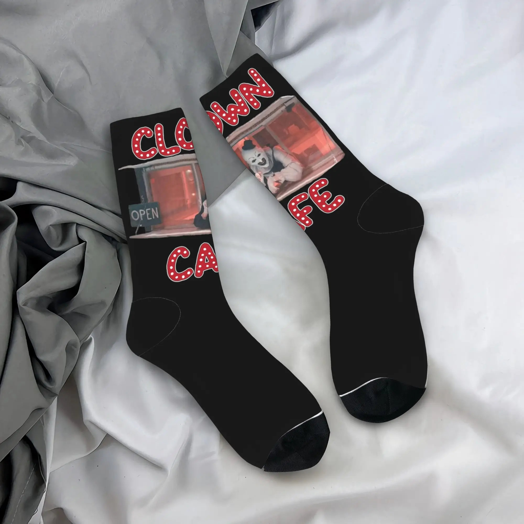 Autumn Winter Casual Unisex Clown Cafe Terrifier Socks  Non-slip Basketball Socks