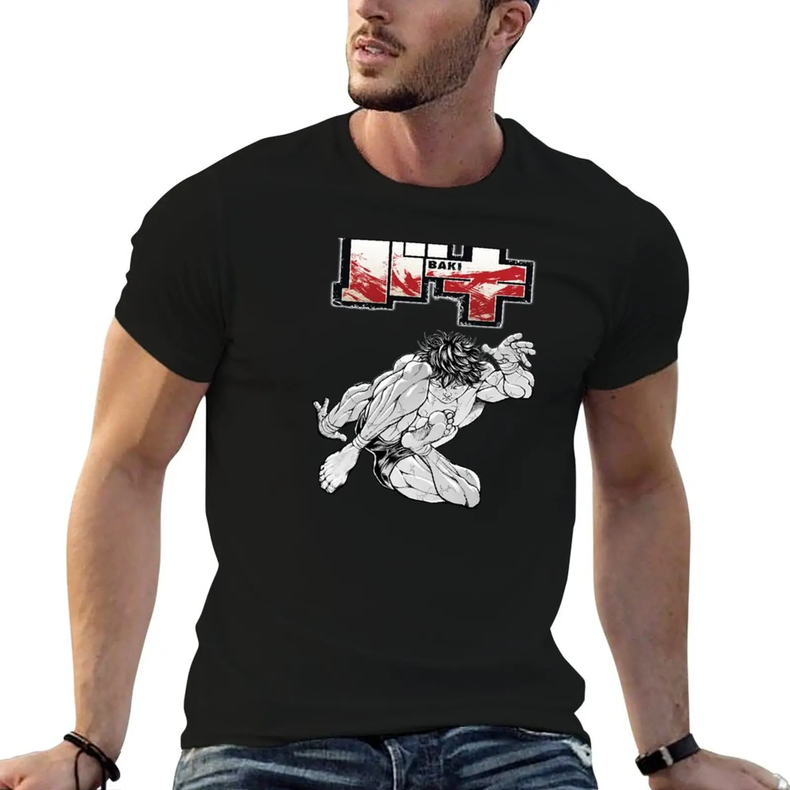 

Baki Fight - Baki T-Shirt man t shirt heavy cotton man t shirt cotton black cotton t-shirt plain for man package T-shirt