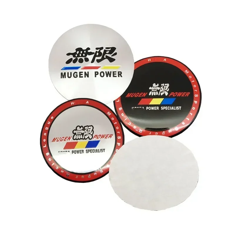 4pcs x 56MM Mugen Logo Car Wheel Center Hub Caps Emblem Sticker Decals Cover For Honda Civic Accord CRV Fit CITY Hrv Accessories