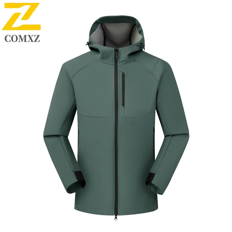 

COMXZ износостойкий Chaqueta Soft Shell модный повседневный мужской плащ с капюшоном для кемпинга и работы легкая осенняя куртка для скалолазания