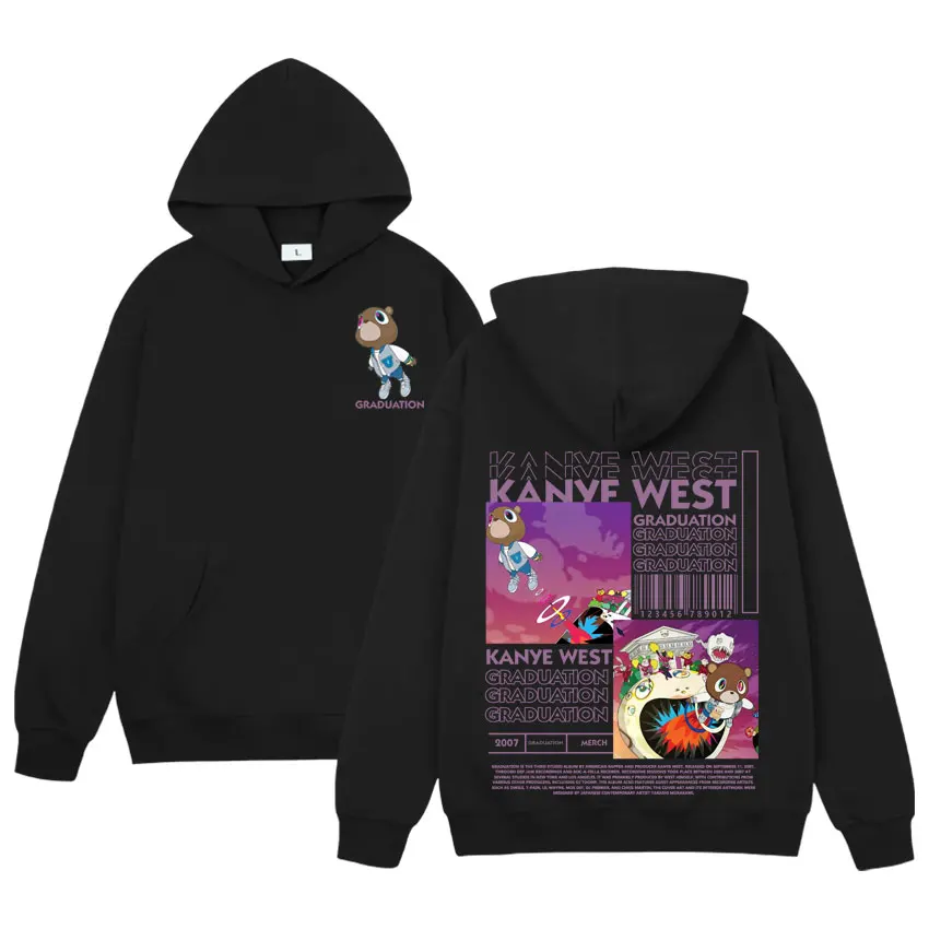 

Rapper Kanye West Graduation Graphic Hoodies Harajuku Music Sweatshirt Mens Women Casual Fashion Y2k Clothes Oversized Pullovers