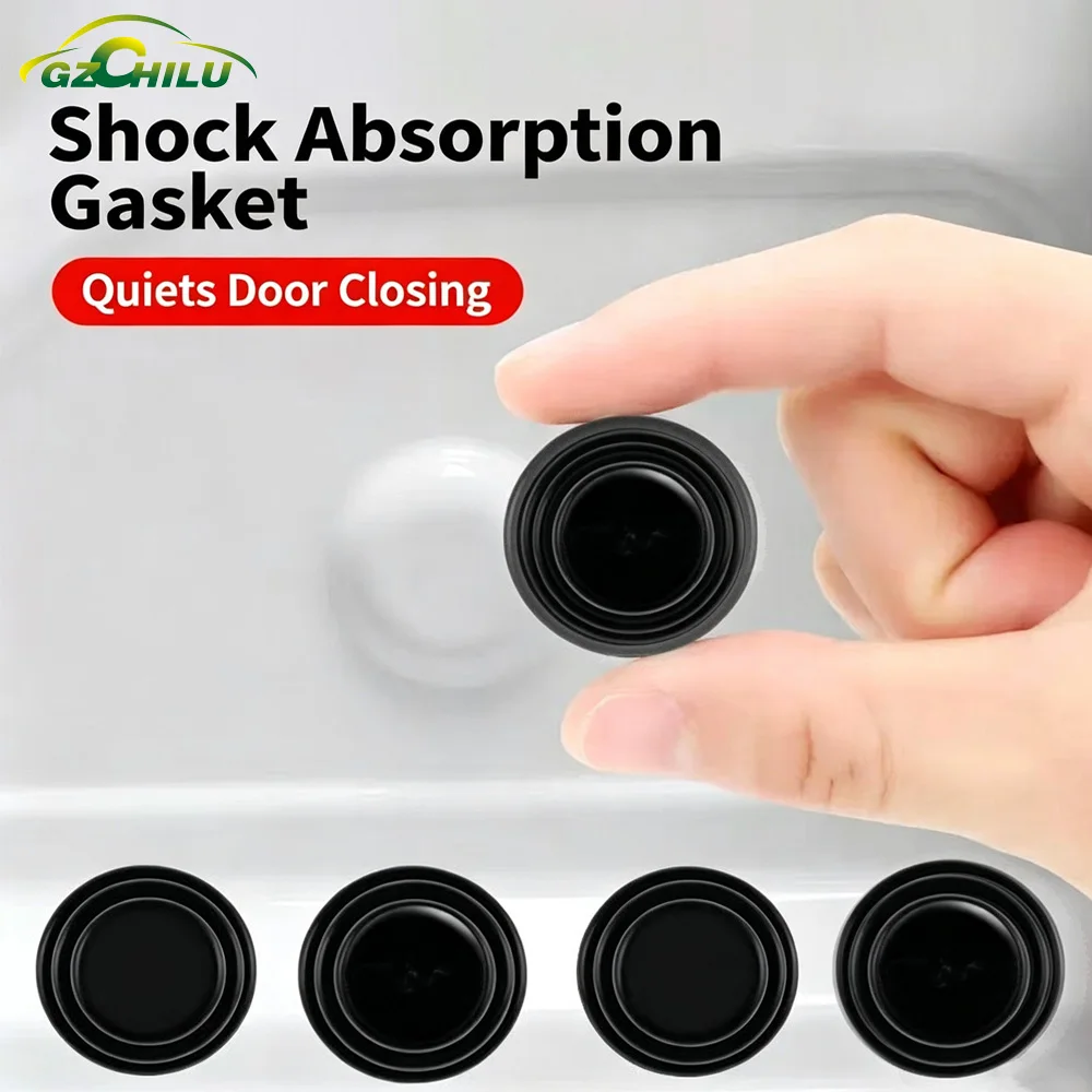 Car Door Anti-Shock Pads Universal Door Hood Trunk Black Noise Reduction Collision Protection Self-Adhesive Silicone Buffer Pads