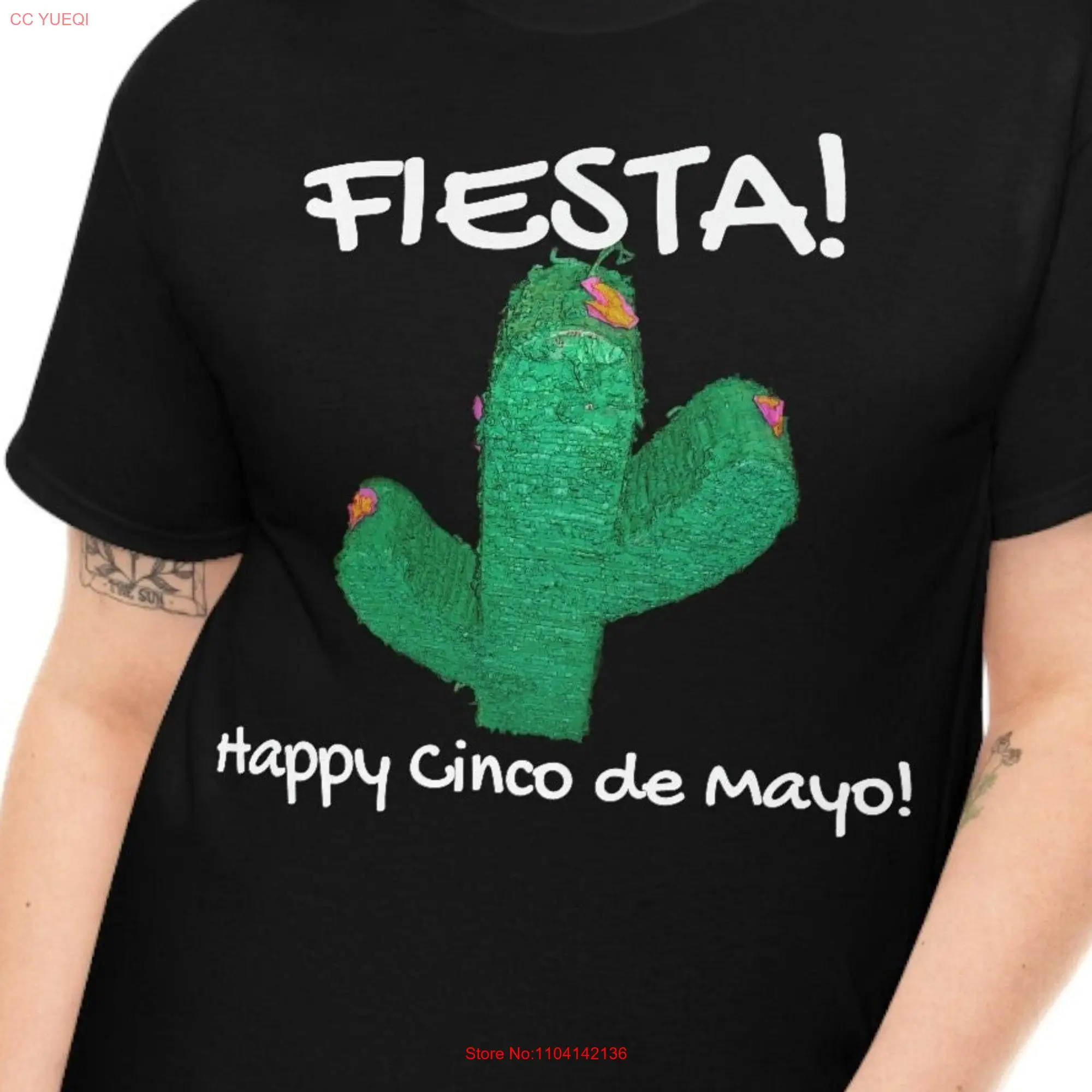 Cinco De Mayo T Shirt Cactus Pinata Mexican Women GifT Fiesta Mexico Girls Trip long or short sleeves