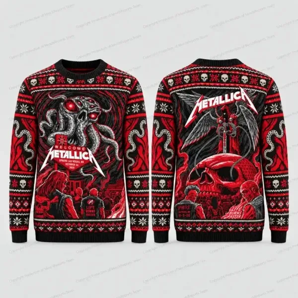 2026/27 New Sweatshirt Unisex Round Neck Long Sleeved 3D Printed Pullover Heavy Metal Rock Band Novel Style Family Clothing