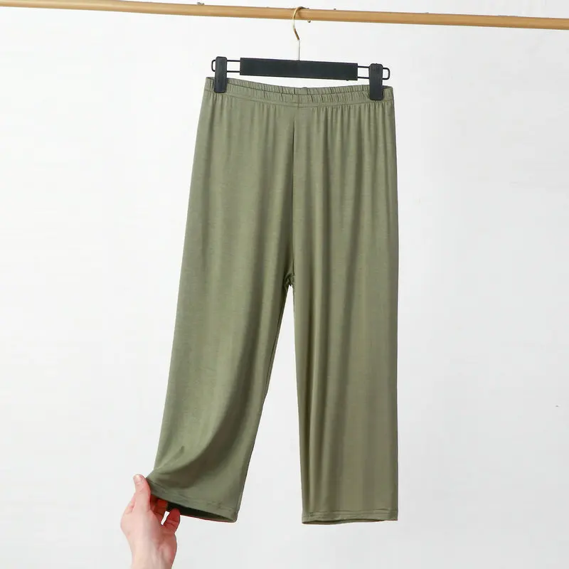 Pantalon de pyjama en coton modal pour femme, vêtements de nuit, capri, vêtements de maison confortables, grande taille, 3XL-8XL, fjFemale