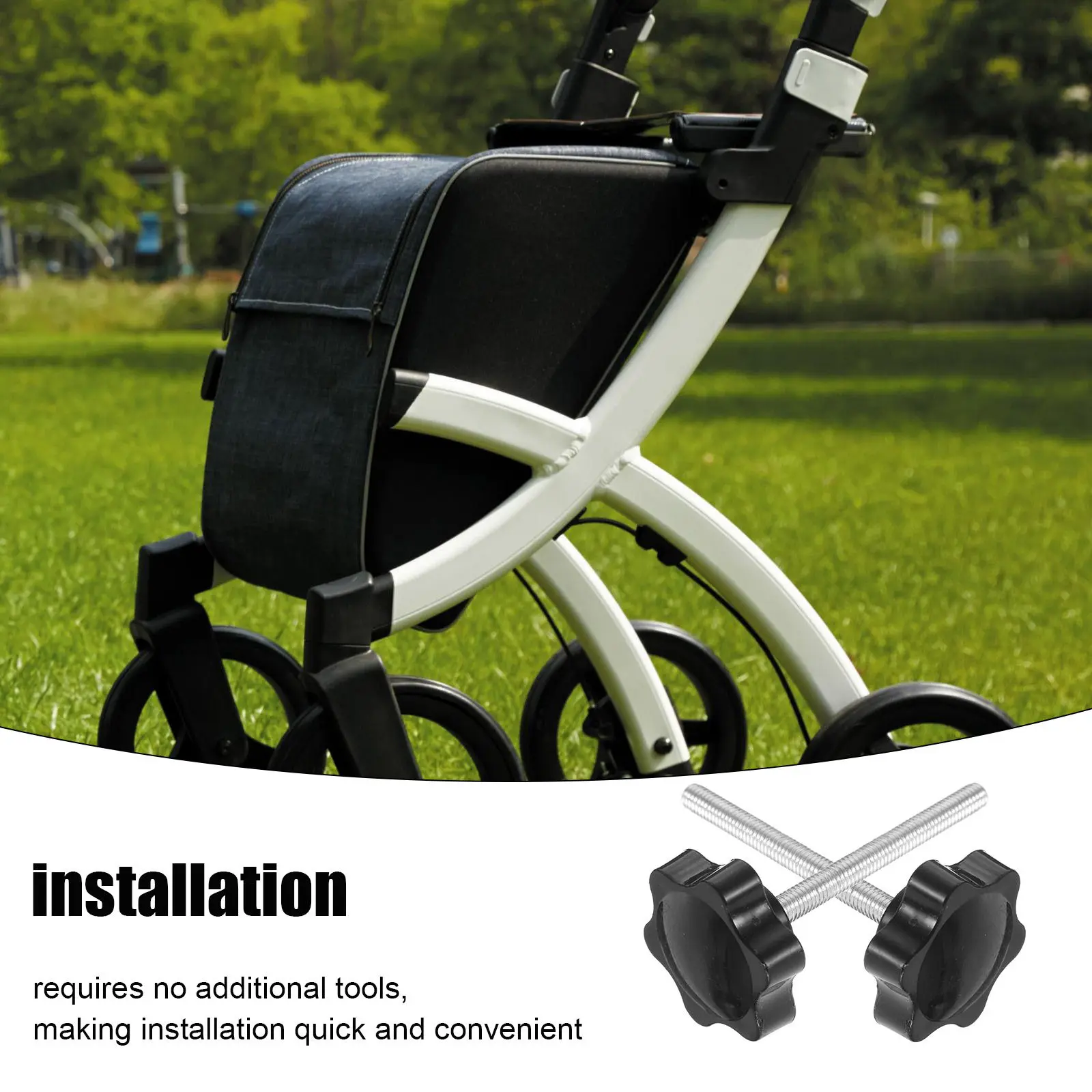 1Set Rollator Walker Replacement Knobs M6 Star Shaped Rubber Pad Adjustment Screw Walker Parts Accessories Drive Walkers Knobs - view 2