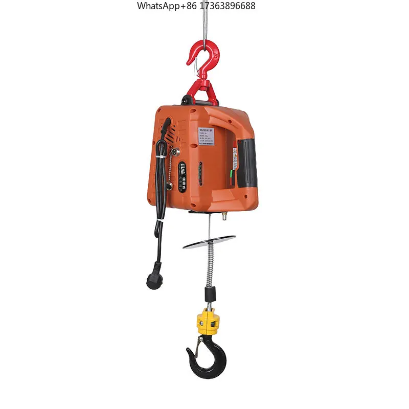 Mini Electric Hoist Lifting Tool Anchor 110V-250V Electric Winch Wire Rope Hoist Portable, 500kg 3 in 1 Control 10 Motor 220V
