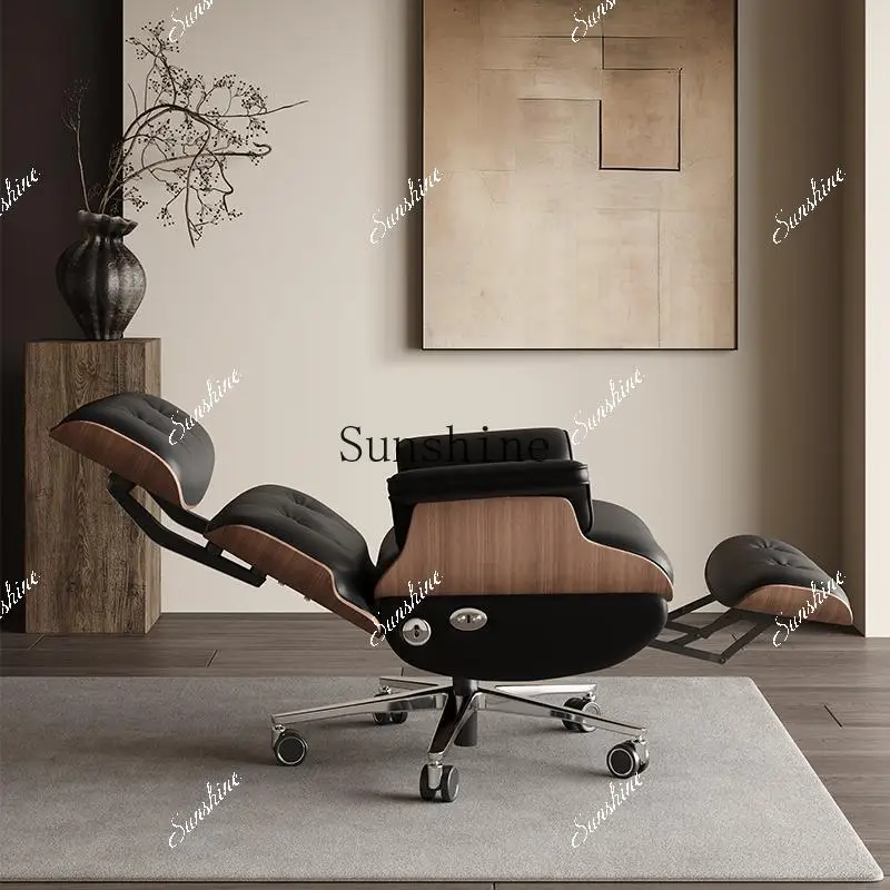 Intelligent electric leather light luxury president's study office chair can lie down for lunch break  FT