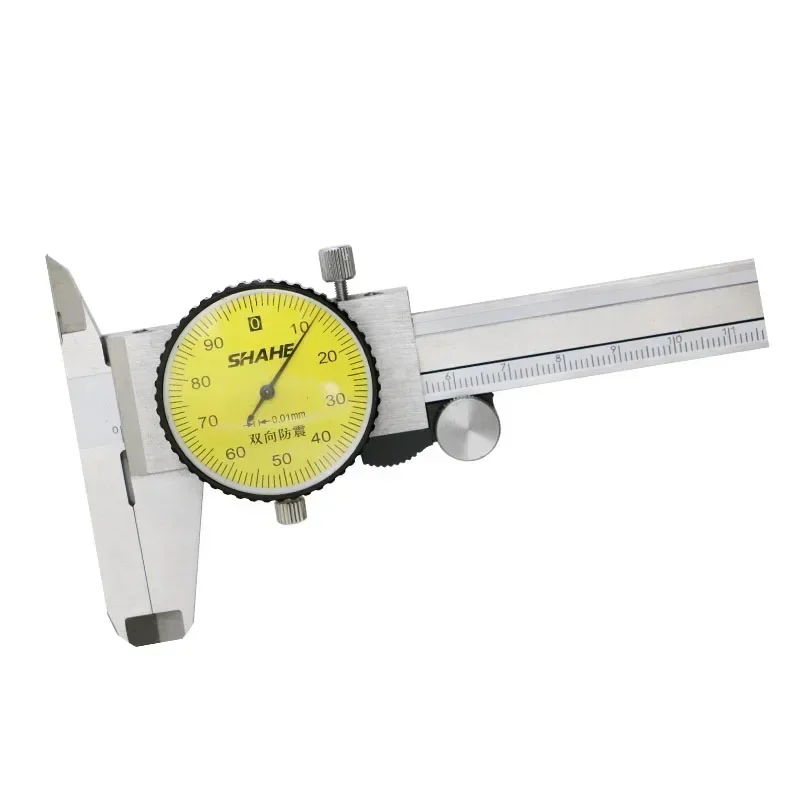 SHAHE 6'' 150 mm Dial Caliper 0.01 mm Shock-Proof Stainless Steel Vernier Dial Caliper Gauge Micrometer