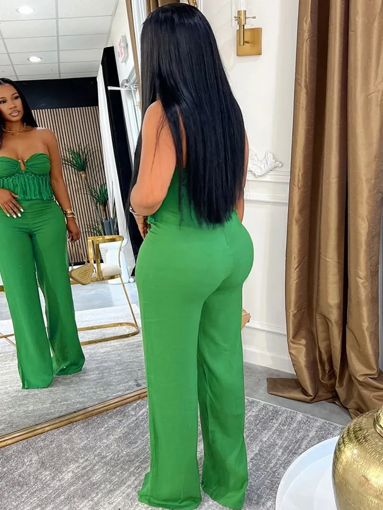 Kombinezony damskie w jednolitym kolorze na lato i jesień, bez rękawów, luźne, modne, streetwearowe ogrodniczki, szerokie spodnie, spodnie 2025