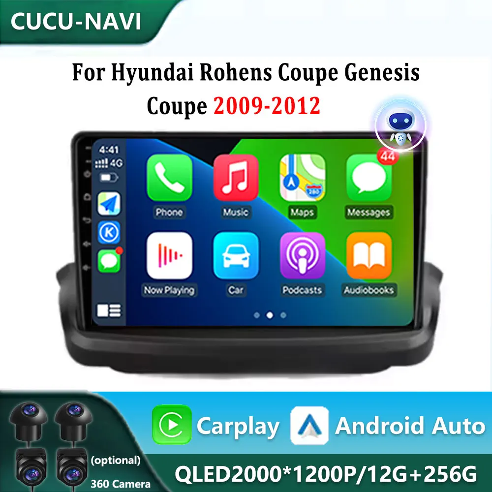 

Android 14 Carplay Auto For Hyundai Rohens Coupe Genesis Coupe 2009-2012 Car Radio Multimedia Video Player Navigation GPS Stereo