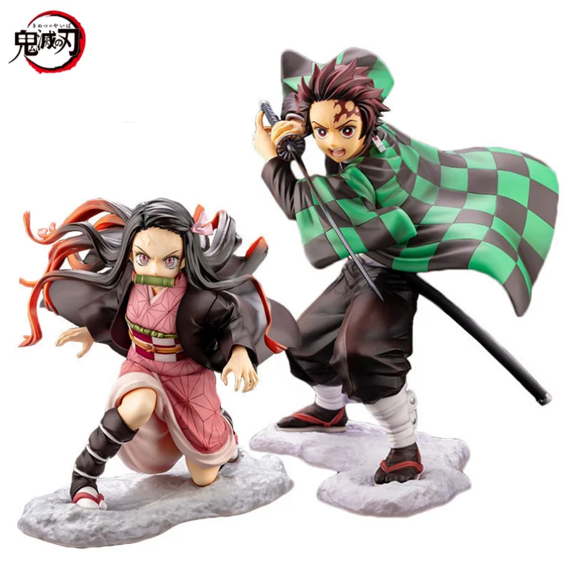 Demon Slayer Tanjiro Kamado Nezuko anime dwuwymiarowa figurka kreatywny zmieniający twarz model ozdoba kolekcja zabawek dla dzieci