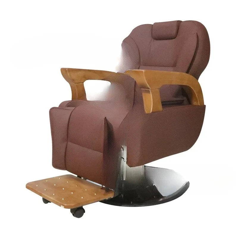 

Hair chair Hair salon special solid wood armrest Hair shaving oil head chair