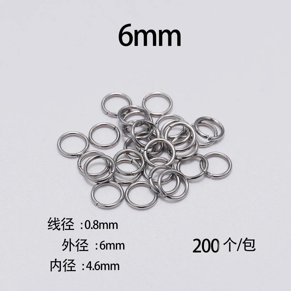 30–200 Stück 3–25 mm Edelstahl-Spaltring, offene einzelne Schleifen, Biegeringe, Verbinder für DIY-Schmuckherstellung, Zubehör