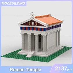 Ancient Greek Roman Temple Model MOC Building Blocks DIY Assemble Bricks Modular Town Architecture Educational Toys Gift 2137PCS