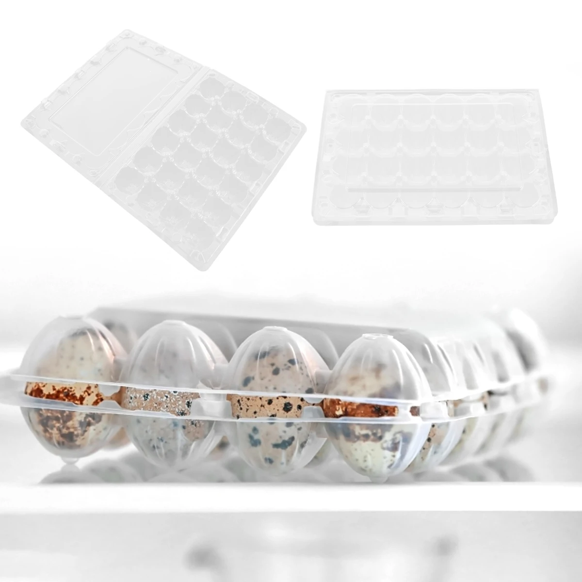 

12 pcs Quail Egg Box Clear Containers PET Eco Friendly Food Grade Compact Storage Solution Refrigerator Fridge Cabinet Space