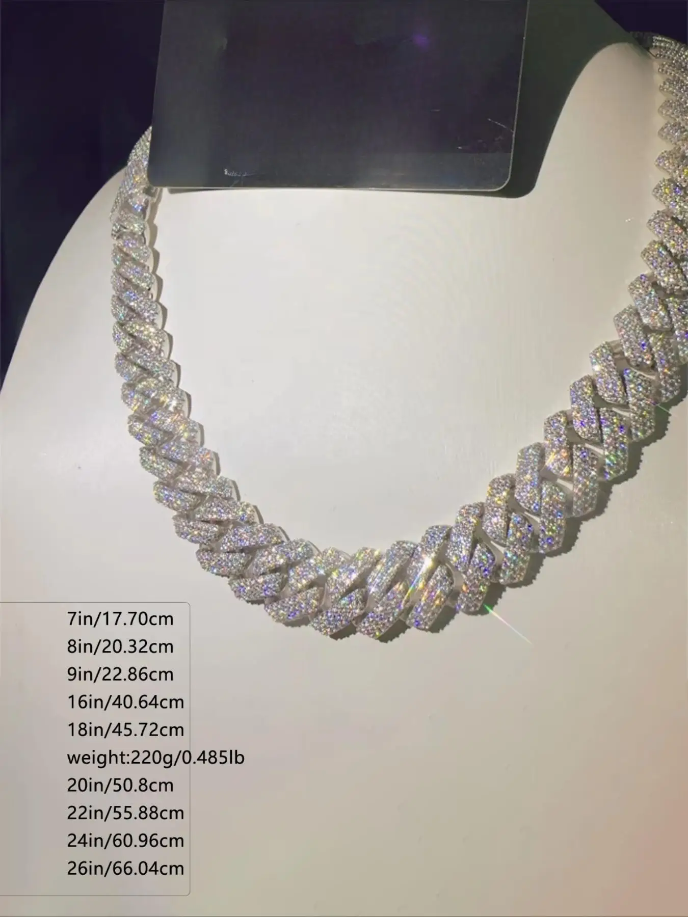 Iced Diamond 20mm 4-row Miami Cuban Chain Necklace, Retro American Trend Version, Stable Electroplating Lasting and Beautiful,
