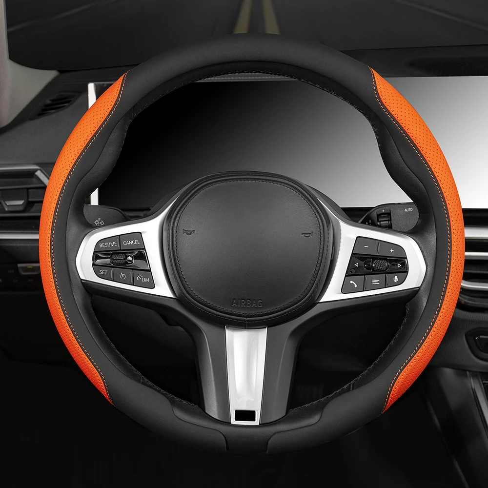 For Audi A1 8X A3 8L 8V 8P 8Y S3 A4 B6 B7 B8 B9 S4 A5 A6 C5 C6 C7 C8 TT 8N 8J Q3 Q5 8R  Q7 Car Steering Wheel Cover Accessories view 2