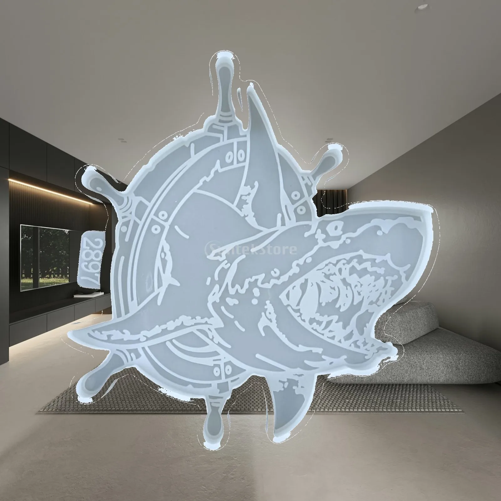 Shark Design Resin Coaster Mold Silicone Epoxy Reusable Casting Tray for DIY Cup Mat Making Coffee Tea Home Craft Supplies