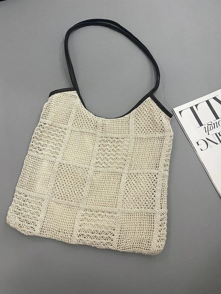 

Women's Large Capaci oulder Bag 2025 Early Spring New Sle High-End Woven Design Underarm Tote Bag Casual Geometric Pattern