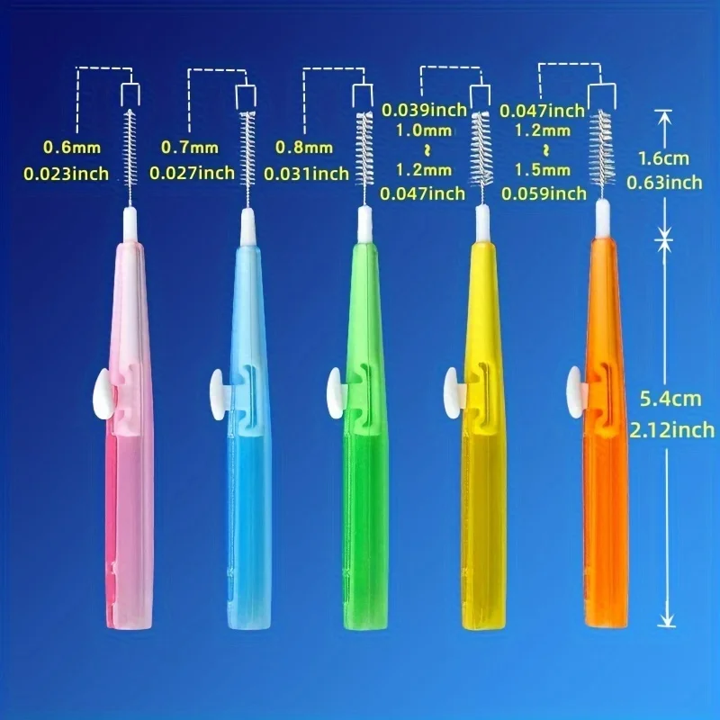 30Pcs/Box Toothpick Dental Interdental Brush 0.6mm-1.5mm Cleaning Between Teeth Oral Care Orthodontic I Shape Tooth Floss