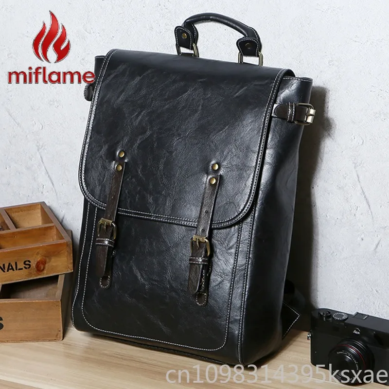 

Luxury Leather Zipper Backpack for Student and Travelers Vintage Large Capacity Purse Handbag Design School Travel Outing