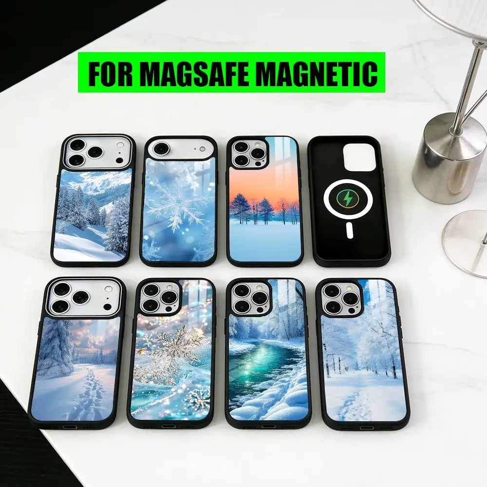

Beautful S-Snowscape Phone Case For iPhone17,16,15,14,13,12,11 Plus,Pro Magnetic with Magsafe Wireless Charging