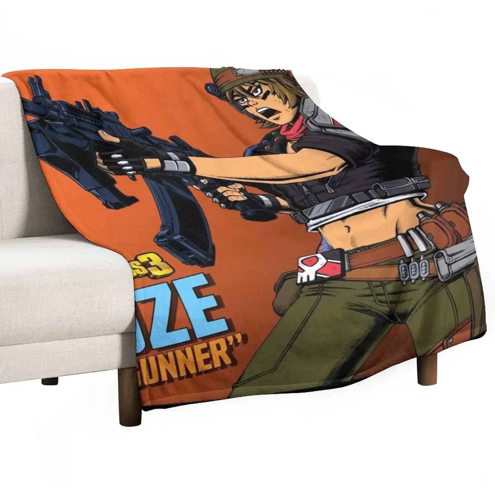 

Moze the Gunner Throw Blanket anime Plaid bed plaid for winter Blankets