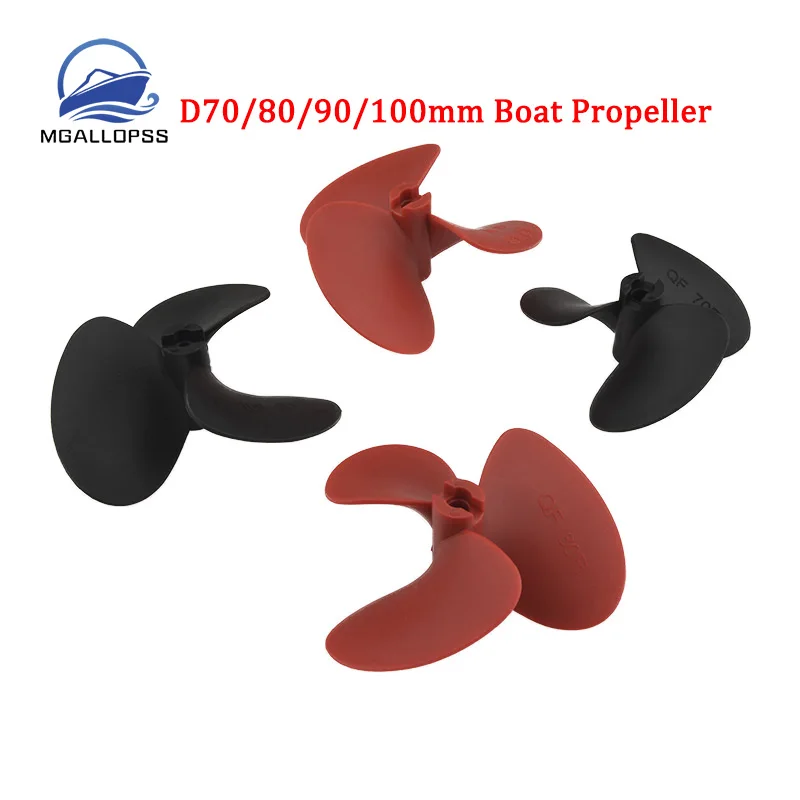 1pc RC Boat Propeller 3 Blades Positive / Reverse D70/80/90/100mm 5mm High Strength Screw Boat Propeller For Bait Boat 5mm Shaft