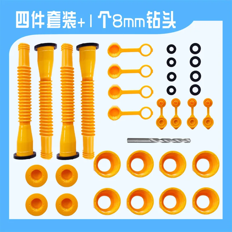 Threaded No Spill Flexible Nozzle Gas Can Spout Replacement Car Rubber Gasket Drill Bit Lawnmowers 1/2/5/10 Gal