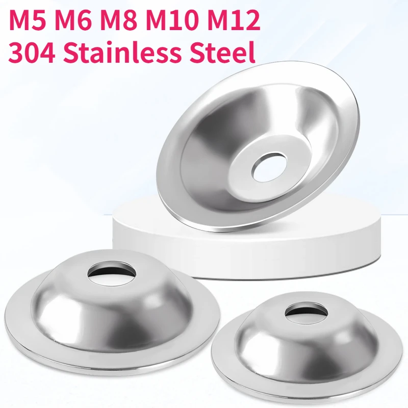 M5 M6 M8 M10 M12 304 Stainless Steel Bowl Shaped Straw Hat Gasket Fish Eye Washer Horn Shaped Foot Cup Gasket