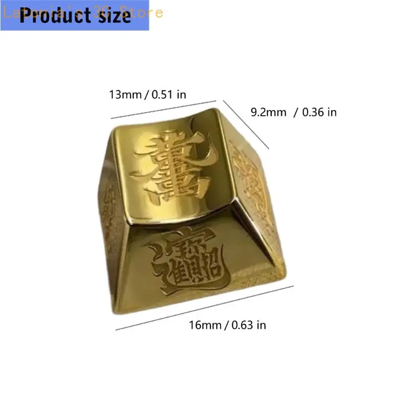Luxuriöse Tastaturtaste aus goldfarbenem Messing, verziert mit chinesischen Schriftzeichen X3UB – Detail 6