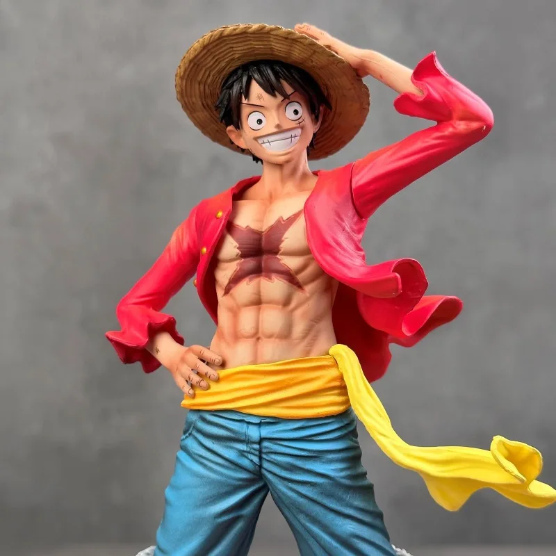 22,5 cm One Piece Onigashima Luffy Strohhut-Piraten Anime-Figur GK Resonanz-Statue Press Hat Sammlermodell Desktop