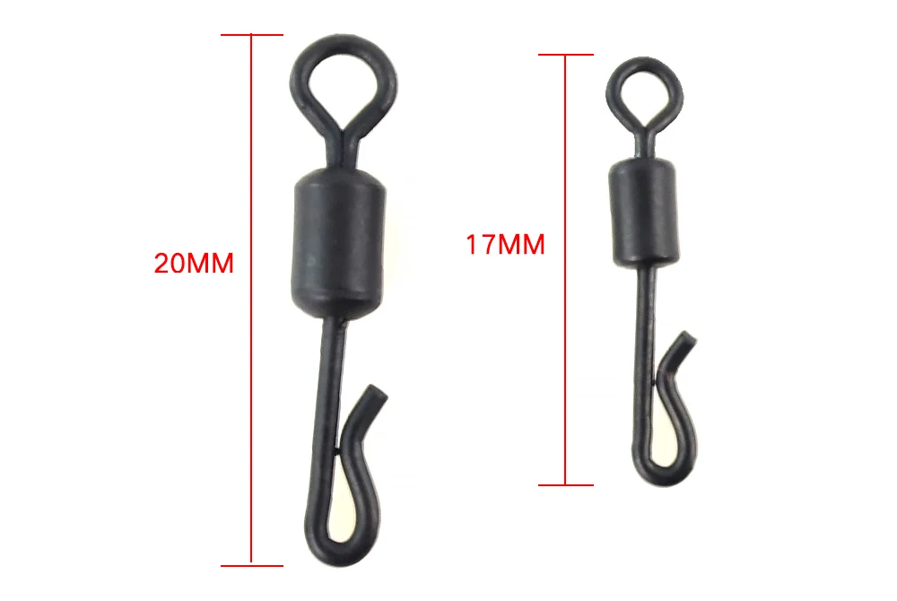 Hirisi AE007 20 Stück Edelstahl Schnellwechsel-Wirbel Karpfenangel-Zubehör Verbindungsstück Terminal Tackle Angelzubehör ﻿ – Detail 2