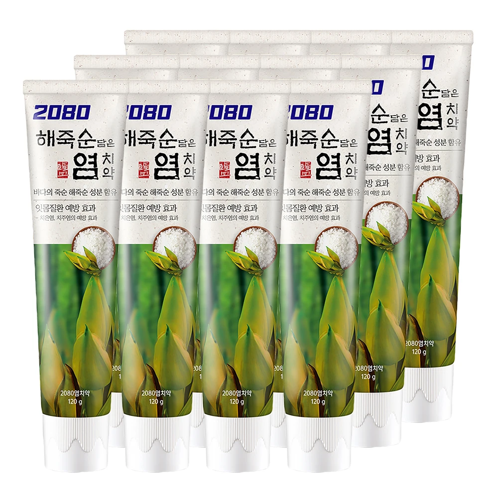 معجون أسنان Aekyung 2080 من ملح الخيزران البحري 120 جرام × 12 قطعة #1