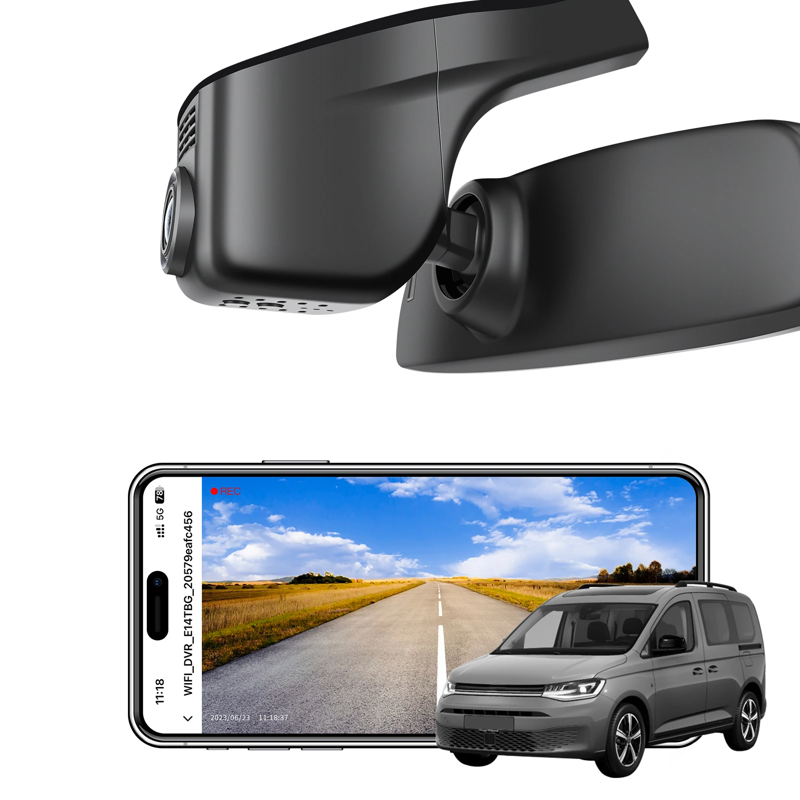 4K Dashcam voor VW Polo 2018-2024 Caddy 2016-2026 Touran 2016-2024 Auto Recorder (Model A) GPS WiFi APP Nachtzicht Dashcam