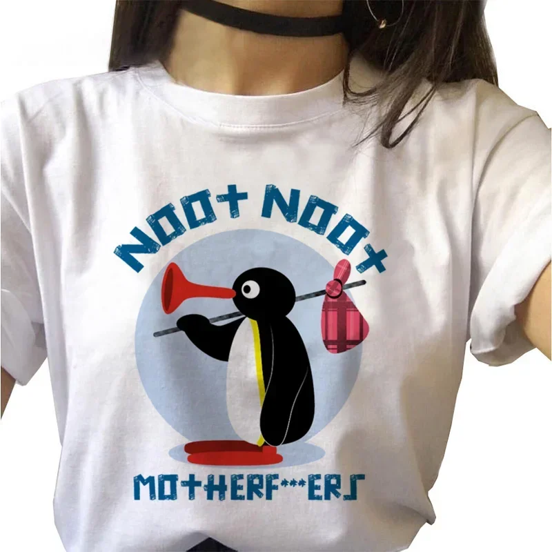 Women\'s T-shirt Noot Noot Pingu T-shirt Ulzzang Kawaii clothing printing T-shirt retro aesthetic new T-shirt cartoon T-shirt