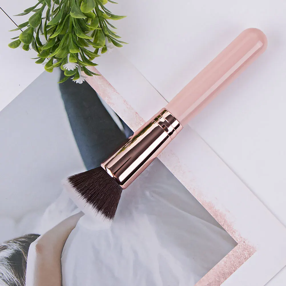 2 szt. Pędzle do makijażu z płaską główką, lekkie, miękkie, gęste, do pudru, podkładu, różu, akcesoria dla kobiet, ultra delikatny rayon