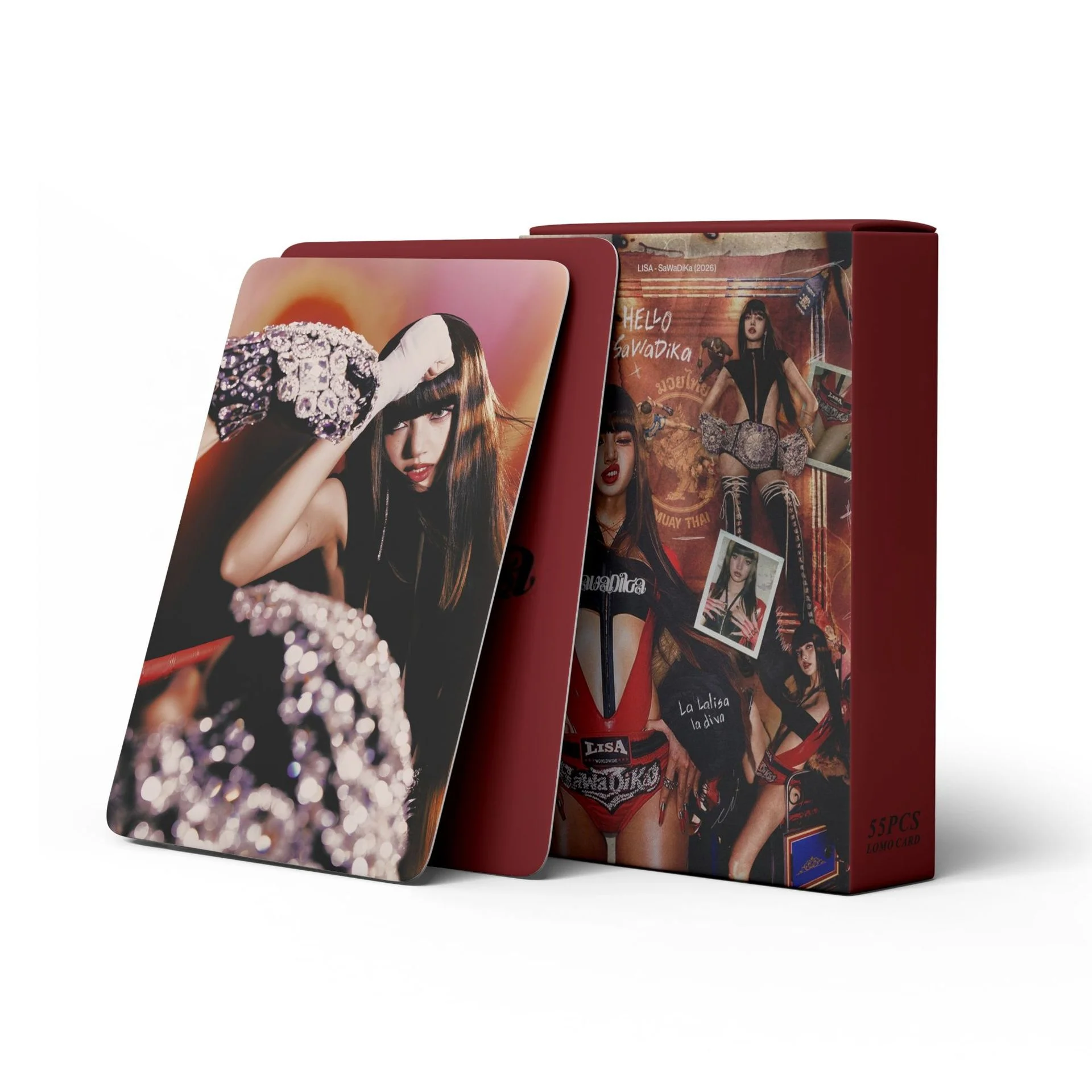 55Pcs SaWaDiKa Lomo Cards Photocards Stickers HD Fans Collection Cards Decorative Stickers Present for Book Lovers