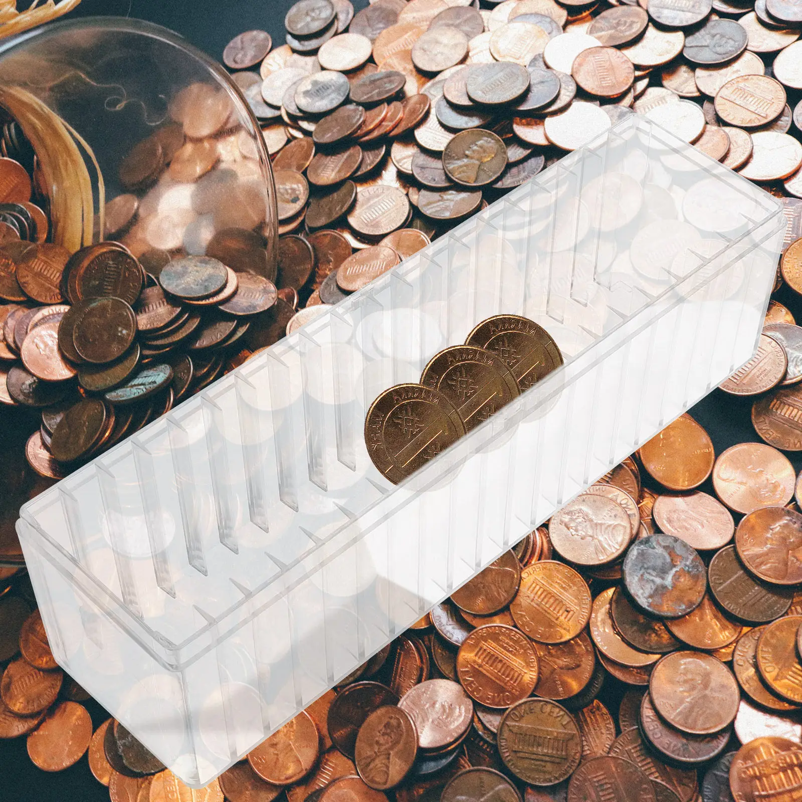 20-Slots Transparent Coin Holder Clear Acrylic Coin Collection Box for Display Storage and Protection of Rare Coins and Notes