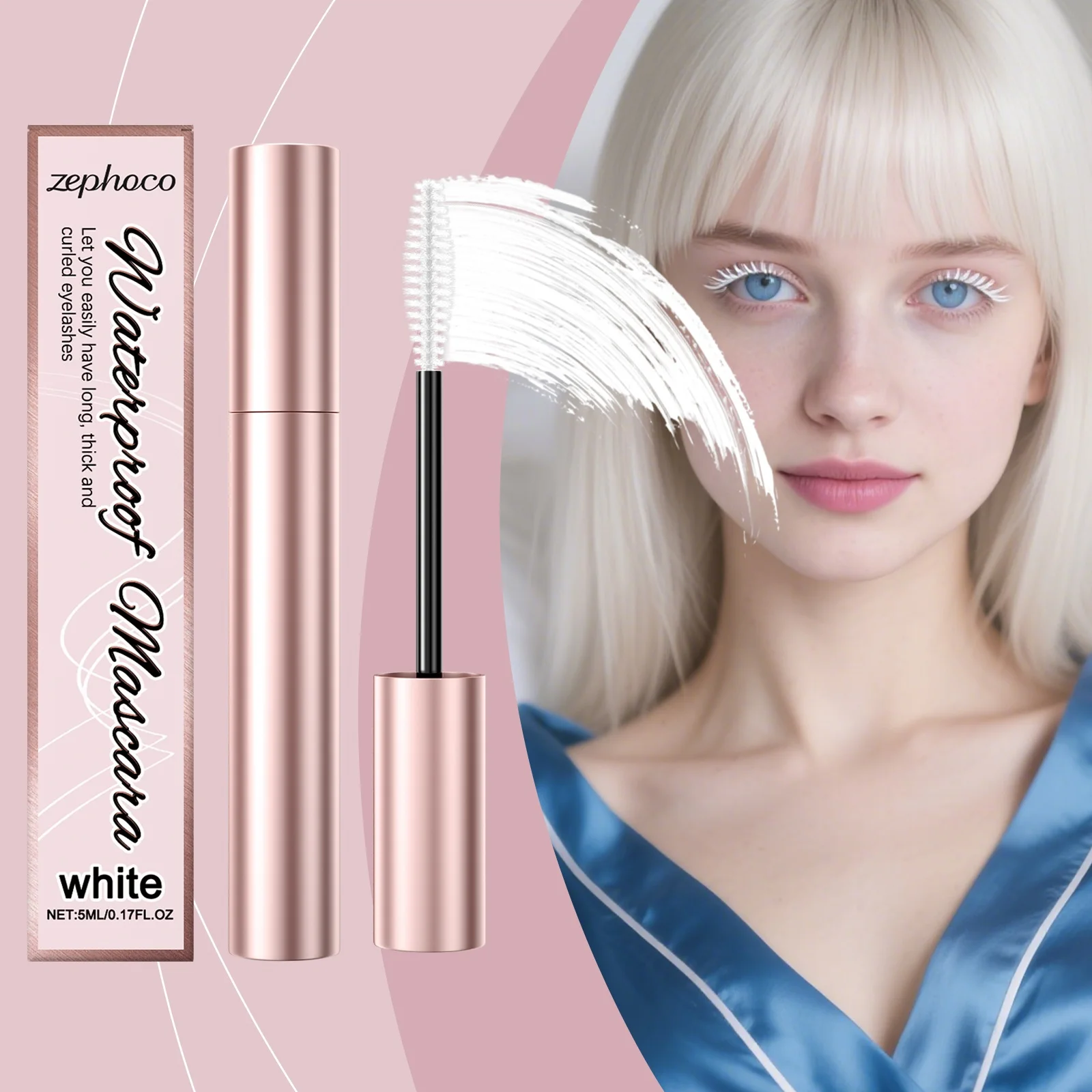 Zephoco White Mascara é um rímel portátil que alonga naturalmente as raízes sem manchas ou aglomeração