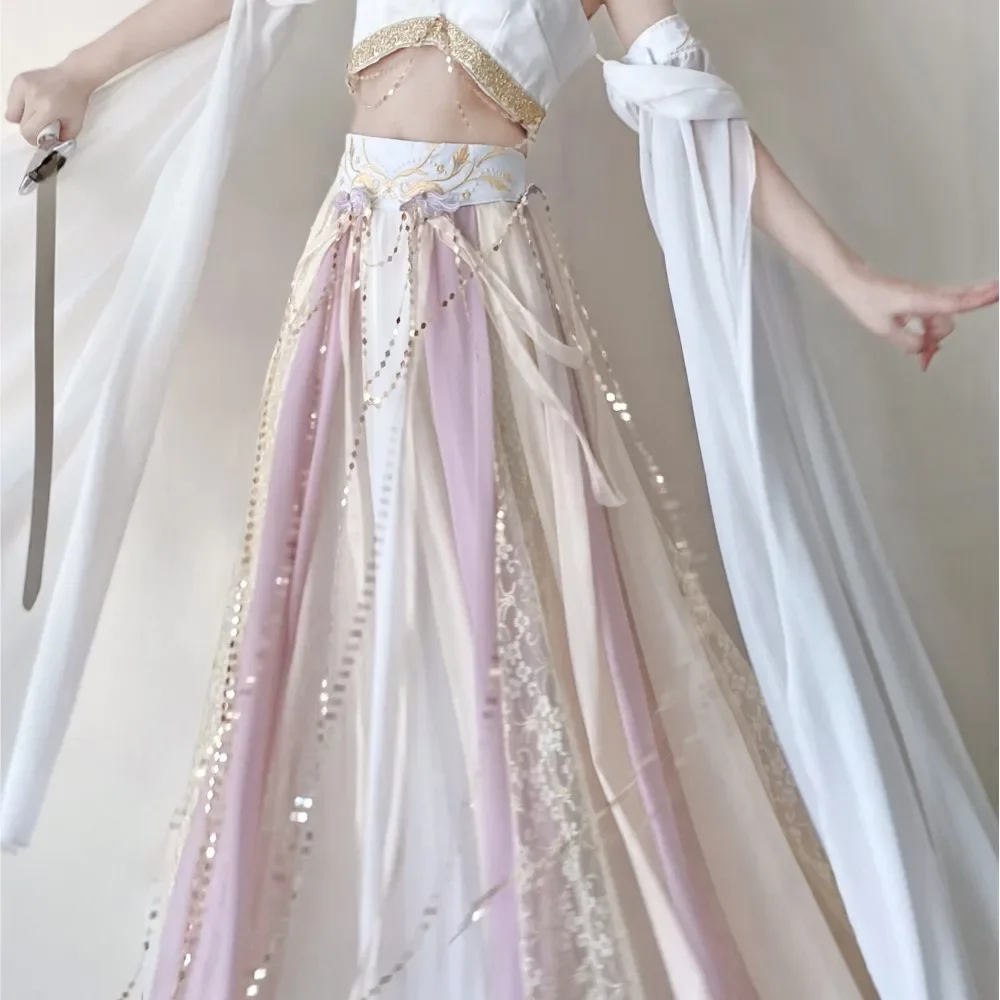 ملابس نسائية غريبة بنمط هانفو ، عناصر هان ، دونهوانغ ، كويشو ، بدلة مواي ، ملابس أداء غربية ، صورة للتصوير