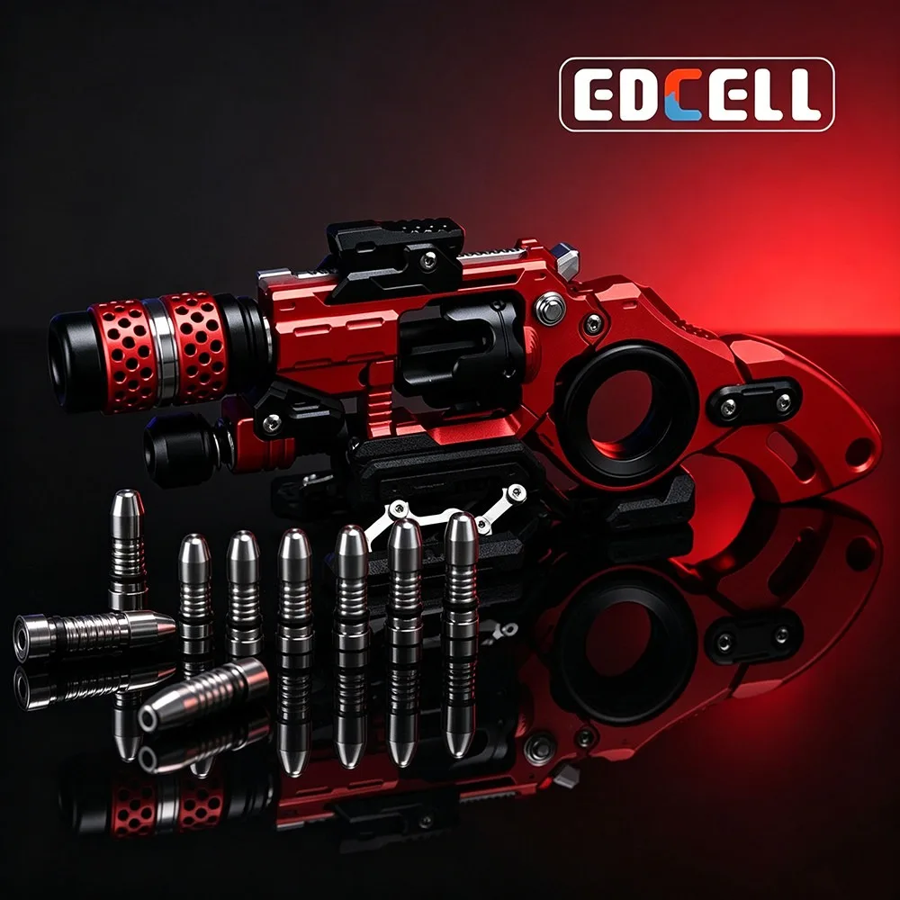Red Black Destroyer Metal Composite Push Slider Fidget Toy, Hand Spinner Stress Relief Gadget