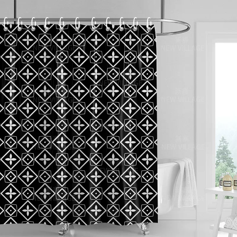 Home decoration shower curtains bathroom waterproof curtain fabric Living Room Modern Nordic Modern geometric pattern simple