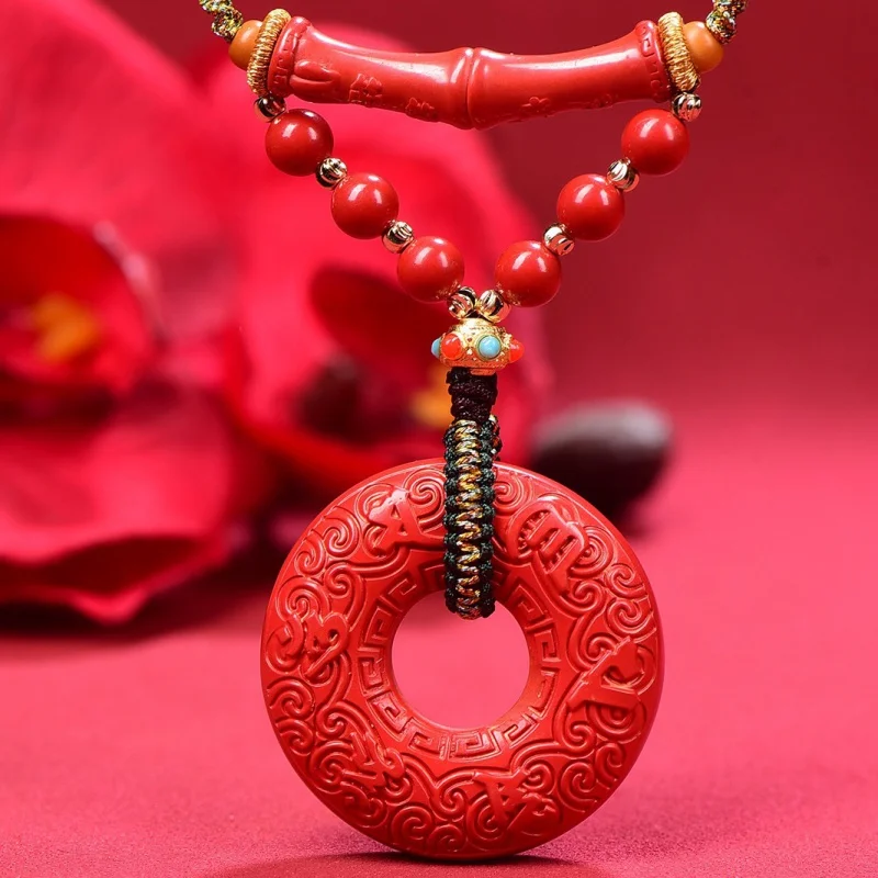 

Boutique High-Content Red Sand Heart Sutra Safety Necklace Design Pendant Source