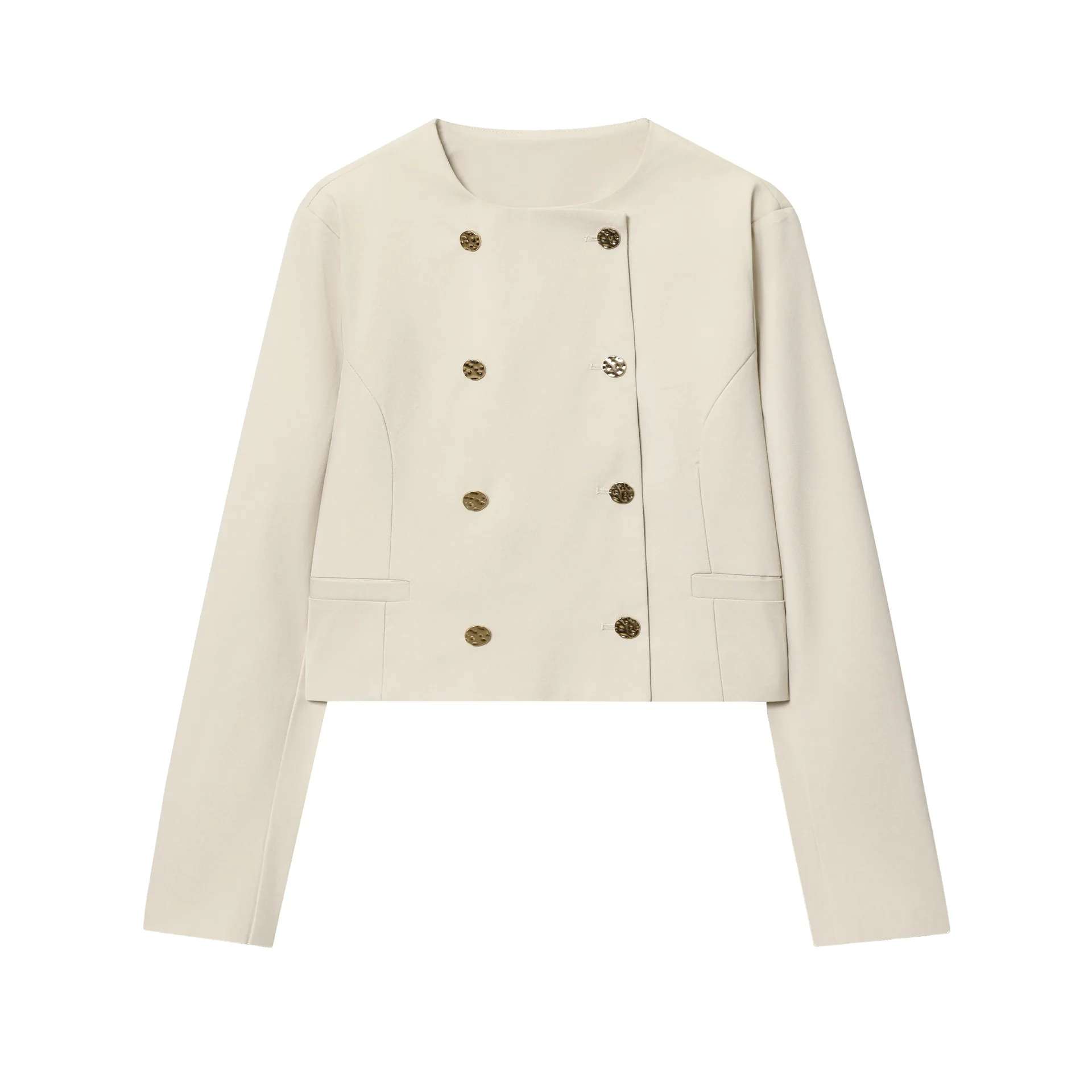 European and American style women's clothing autumn new fashion short style double breasted suit jacket high waisted pants